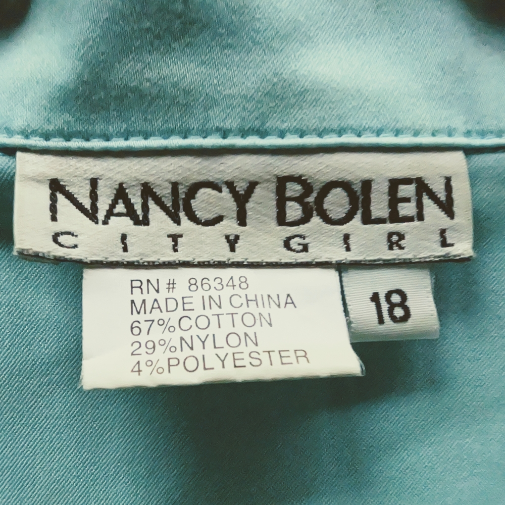 NANCY BOLEN City Girl - Blazer w/Riveted Cutouts - Aqua - 18 - Like New - Picture 2 of 15